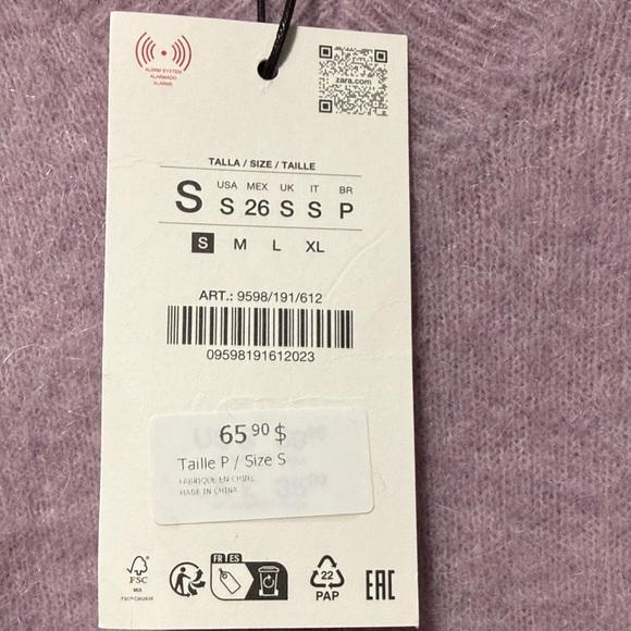 Zara Women's Lavender Crew Neck Sweater - Picture 2 of 4